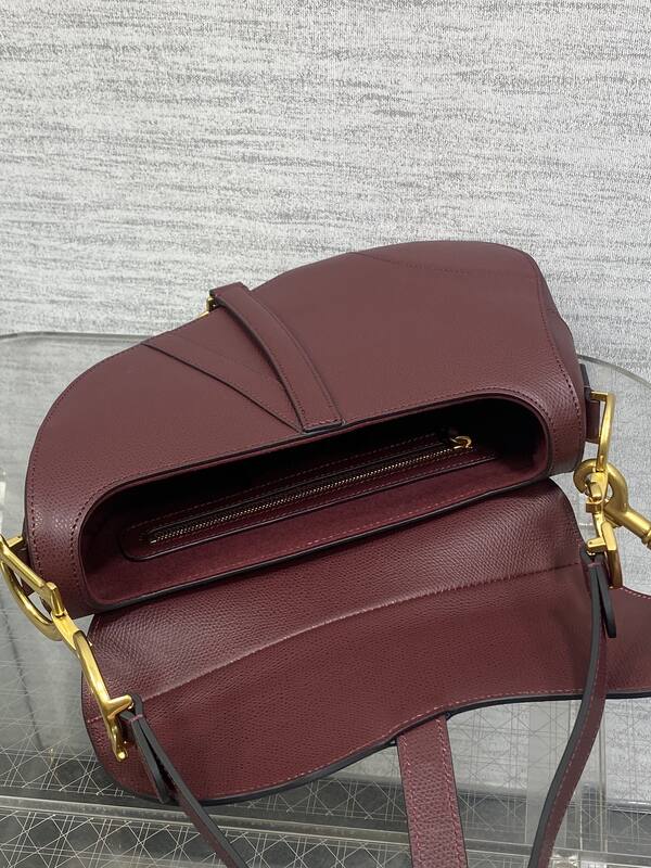 Dior Saddle Burgundy crossbody — Premium Replica