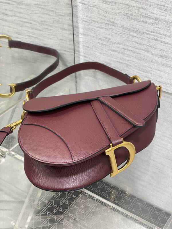 Dior Saddle Burgundy crossbody — Premium Replica