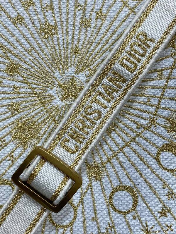 Dior Book Tote White and gold embroidery — 1:1 Replica