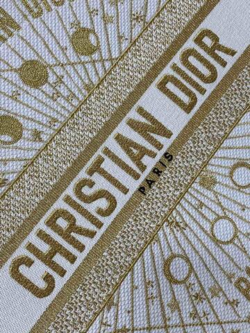 Dior Book Tote White and gold embroidery 1 1 Replica