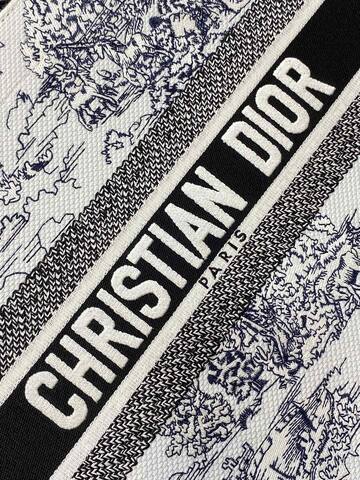 Dior Book Tote Black and White Toile de Jouy Canvas medium Top Quality Replica