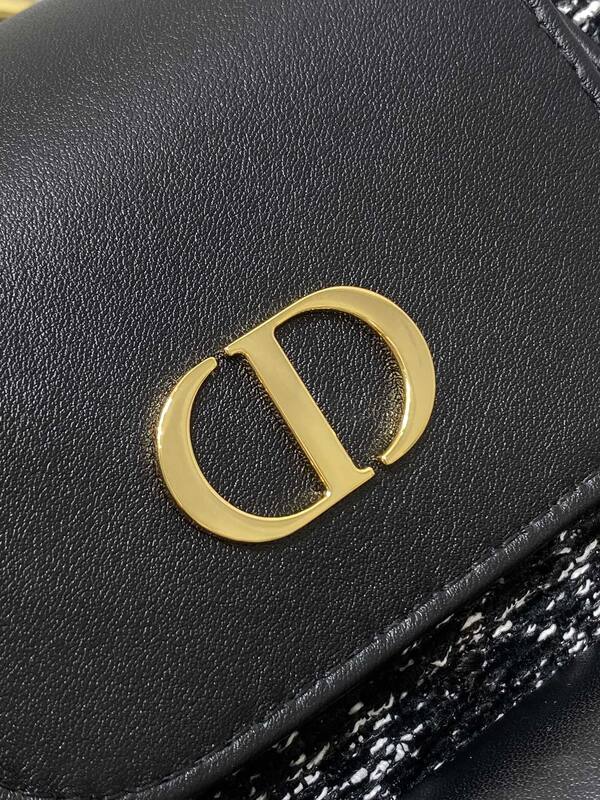 Dior Caro Black Tweed Black Leather crossbody — 1:1 Replica