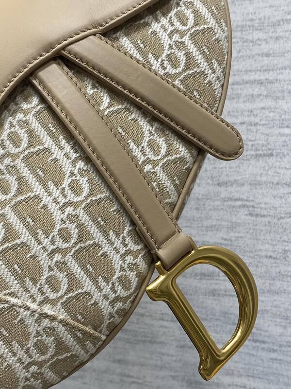 Dior Saddle Beige Oblique jacquard with tan leather crossbody — AAA Quality Replica