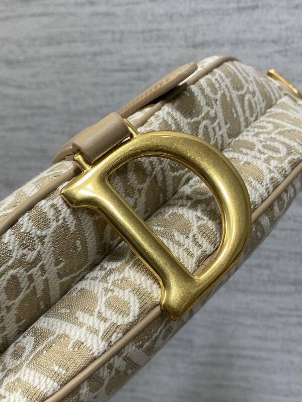 Dior Saddle Beige Oblique jacquard with tan leather crossbody — AAA Quality Replica