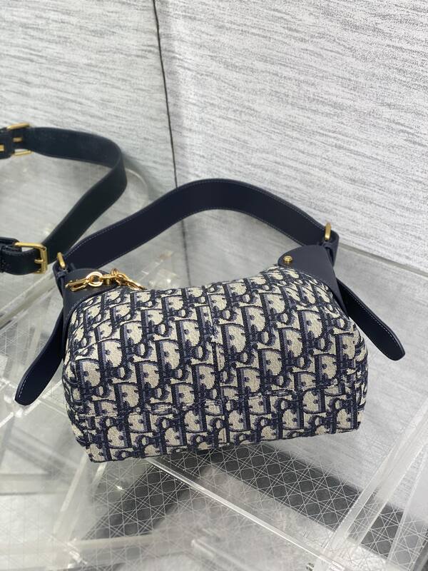 Dior Saddle Blue Oblique Jacquard shoulder — Premium Replica