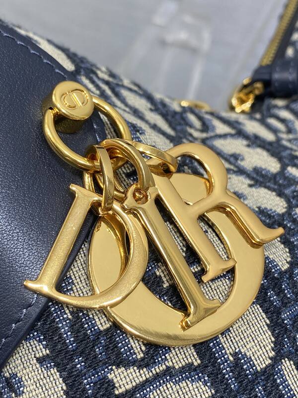 Dior Saddle Blue Oblique Jacquard shoulder — Premium Replica