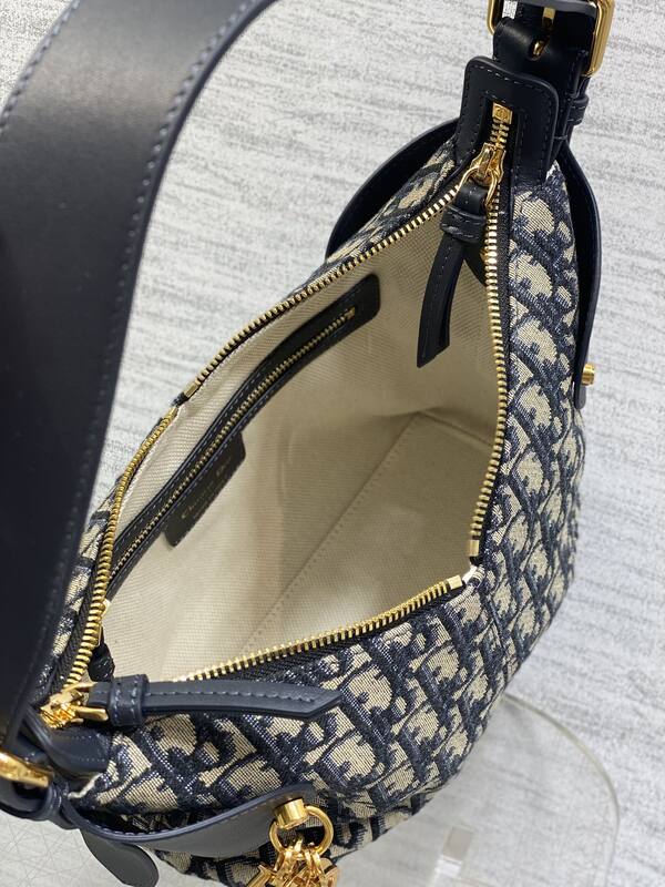 Dior Saddle Blue Oblique Jacquard shoulder — Premium Replica