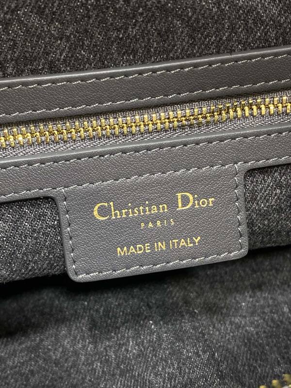 Dior Grey Black Oblique jacquard with black leather crossbody — Top Quality Replica