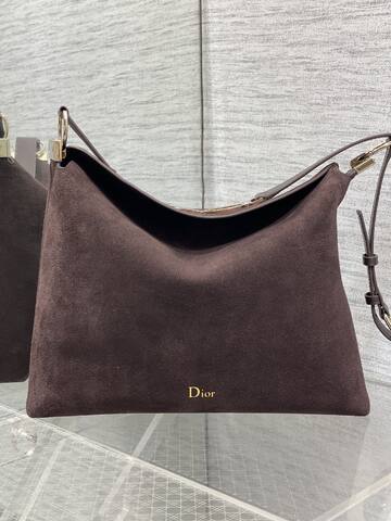 Dior Brown suede shoulder Top Quality Replica