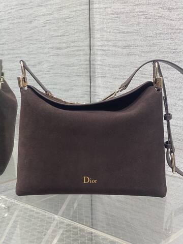 Dior Dark Brown suede shoulder Premium Replica
