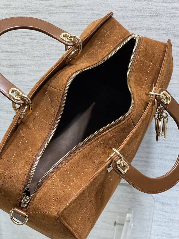 Dior Lady Brown suede shoulder — AAA Quality Replica