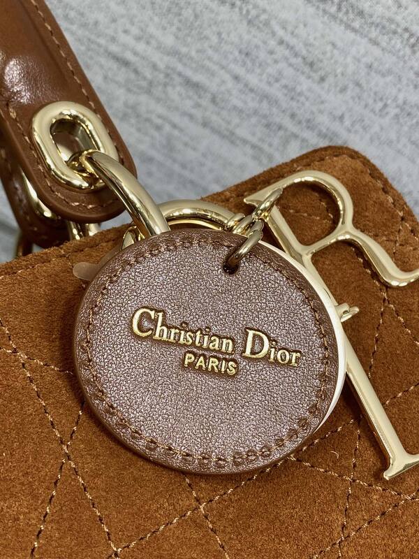 Dior Lady Brown suede crossbody — AAA Quality Replica