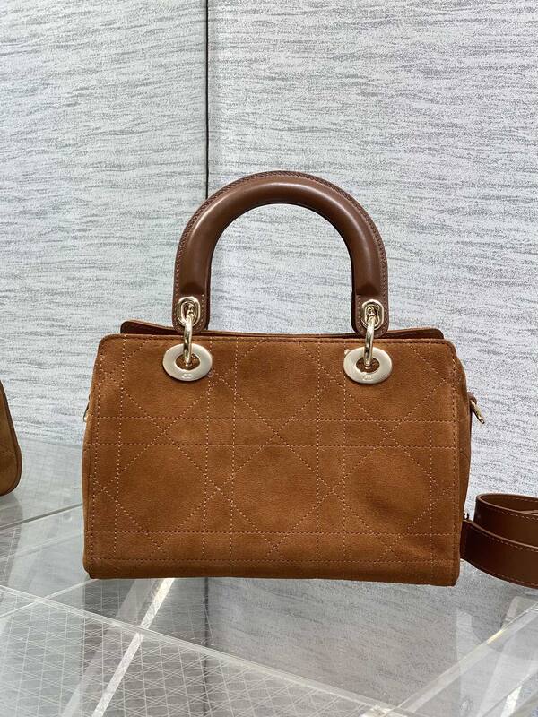 Dior Lady Brown suede crossbody — AAA Quality Replica
