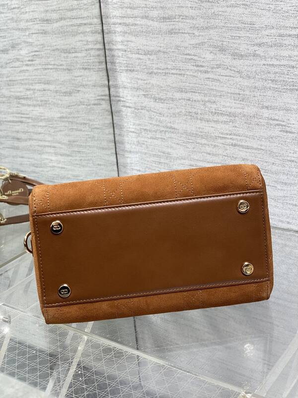 Dior Lady Brown suede crossbody — AAA Quality Replica