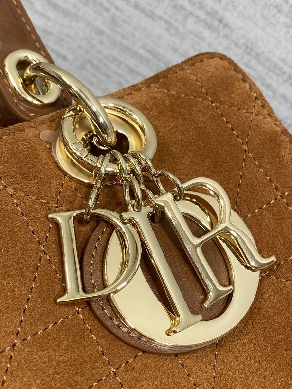 Dior Lady Brown suede crossbody — AAA Quality Replica