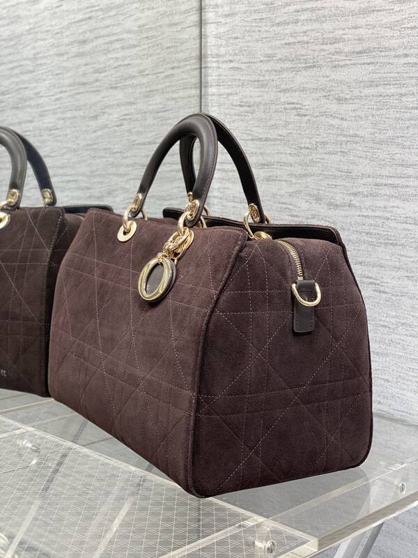 Dior Lady Brown suede shoulder — 1:1 Replica