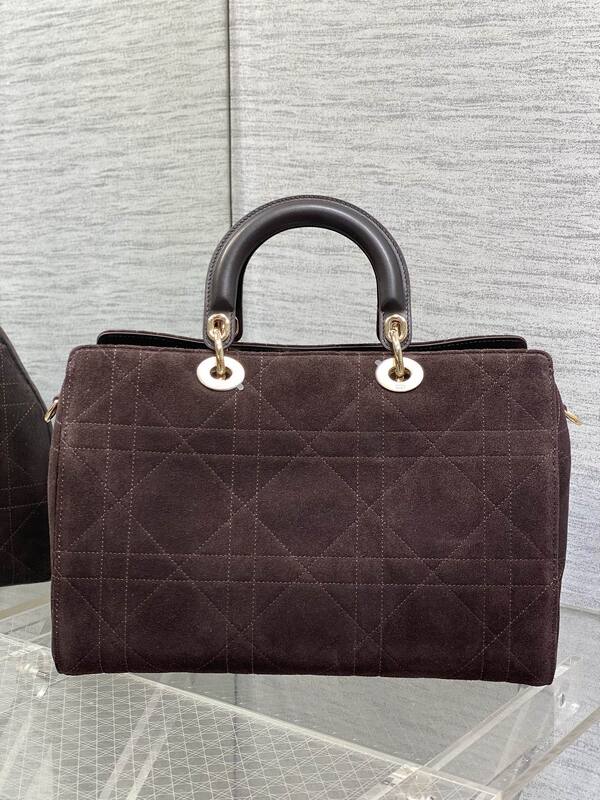 Dior Lady Brown suede shoulder — 1:1 Replica