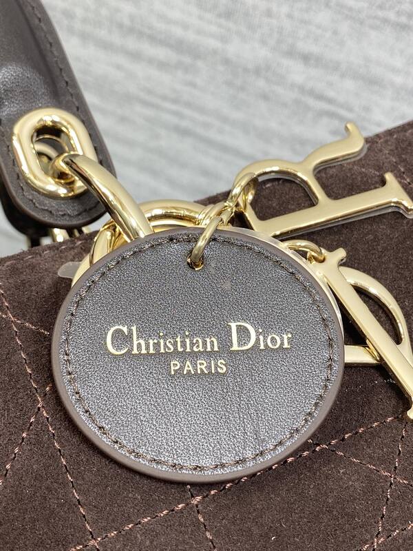 Dior Lady Brown suede shoulder — 1:1 Replica