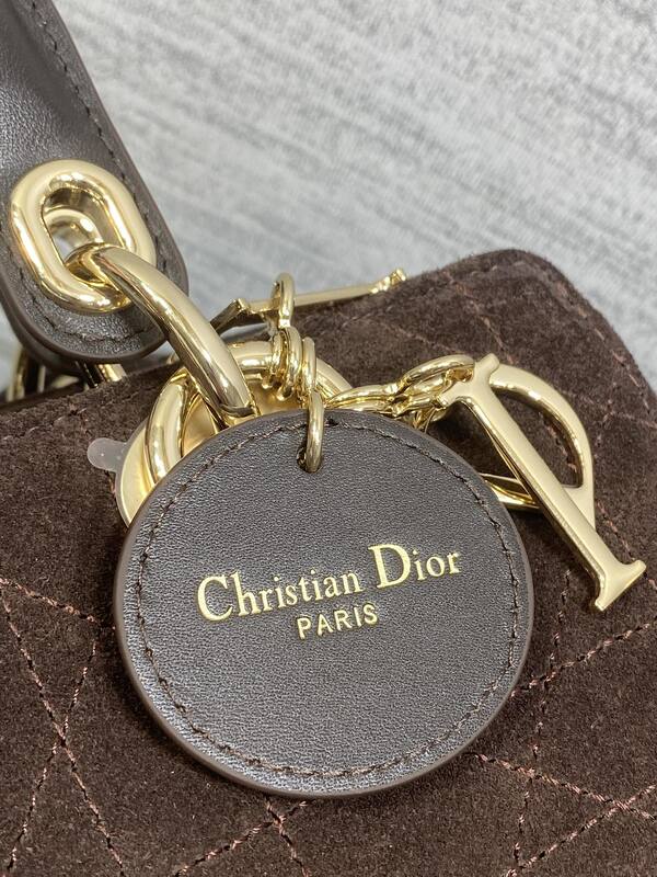 Dior Lady Dark Brown suede shoulder — 1:1 Replica