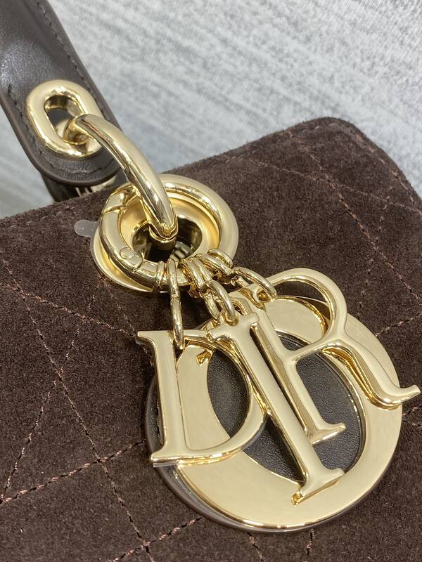 Dior Lady Dark Brown suede shoulder — 1:1 Replica