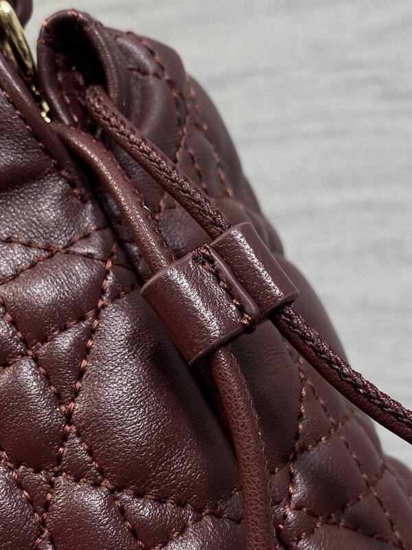 Dior Lady Drawstring Pouch Burgundy crossbody — Top Quality Replica
