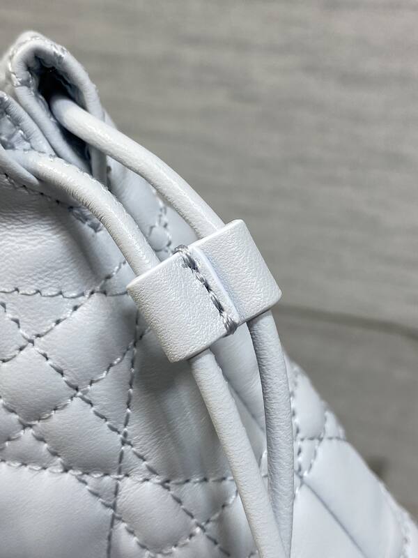 Dior Lady Drawstring Bucket Bag Light Blue shoulder — AAA Quality Replica
