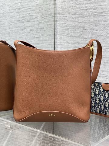 Dior Brown leather with navy Oblique pouch shoulder Top Quality Replica