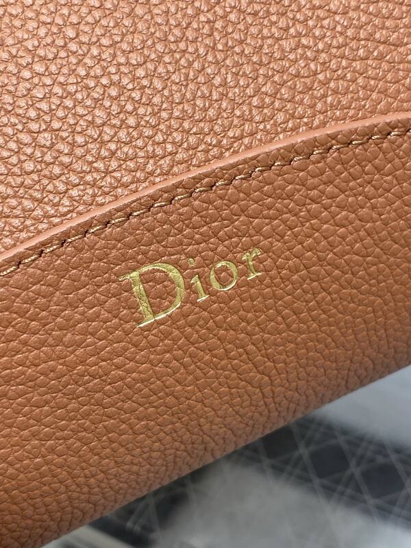 Dior Brown leather with navy Oblique pouch shoulder — Top Quality Replica