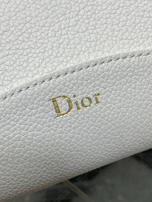 Dior White grained leather with blue Oblique pouch shoulder — Premium Replica