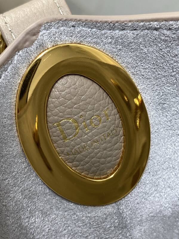 Dior Toujours Taupe leather with navy Oblique canvas everyday — 1:1 Replica