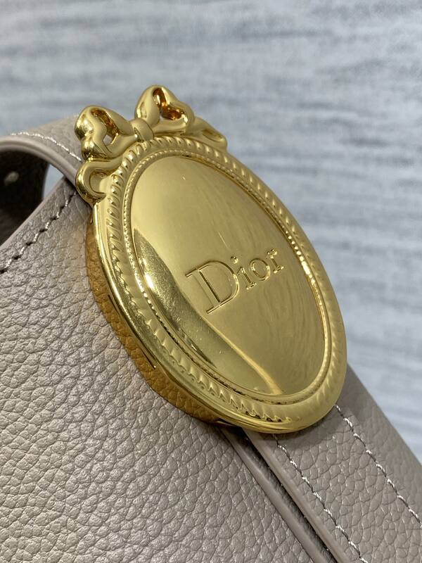 Dior Toujours Taupe leather with navy Oblique canvas everyday — 1:1 Replica