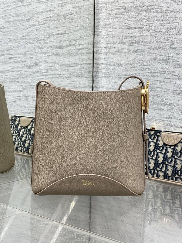 Dior Toujours Taupe leather with navy Oblique canvas everyday — 1:1 Replica