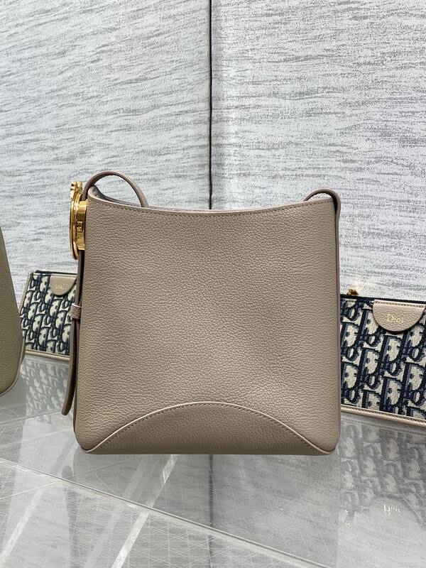 Dior Toujours Taupe leather with navy Oblique canvas everyday — 1:1 Replica