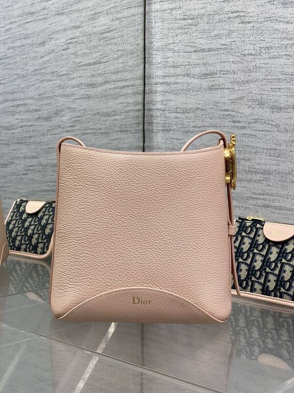 Dior Pink leather with blue Oblique pouch crossbody — Premium Replica