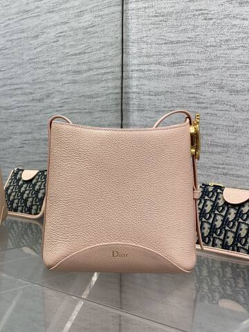 Dior Pink leather with blue Oblique pouch crossbody Premium Replica