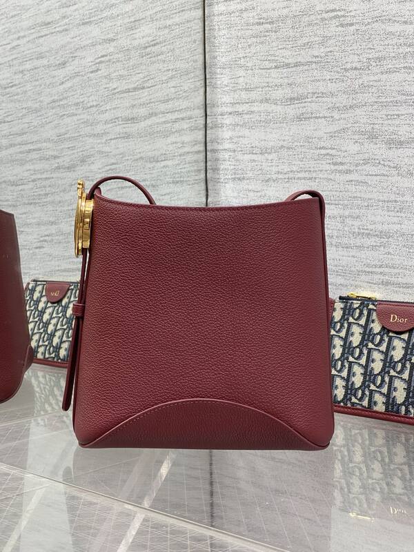 Dior Caro Burgundy leather with Oblique jacquard shoulder — Top Quality Replica