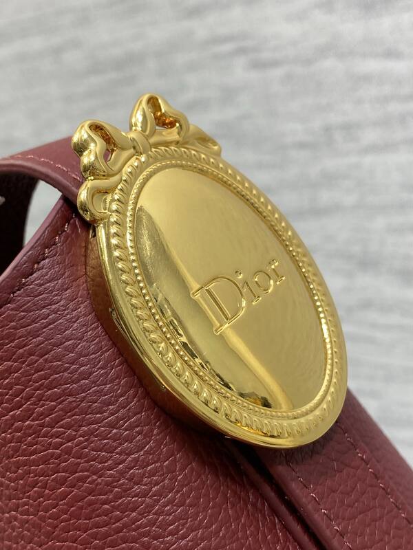 Dior Caro Burgundy leather with Oblique jacquard shoulder — Top Quality Replica