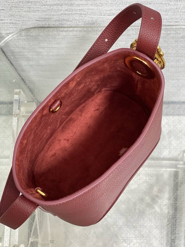 Dior Caro Burgundy leather with Oblique jacquard shoulder — Top Quality Replica