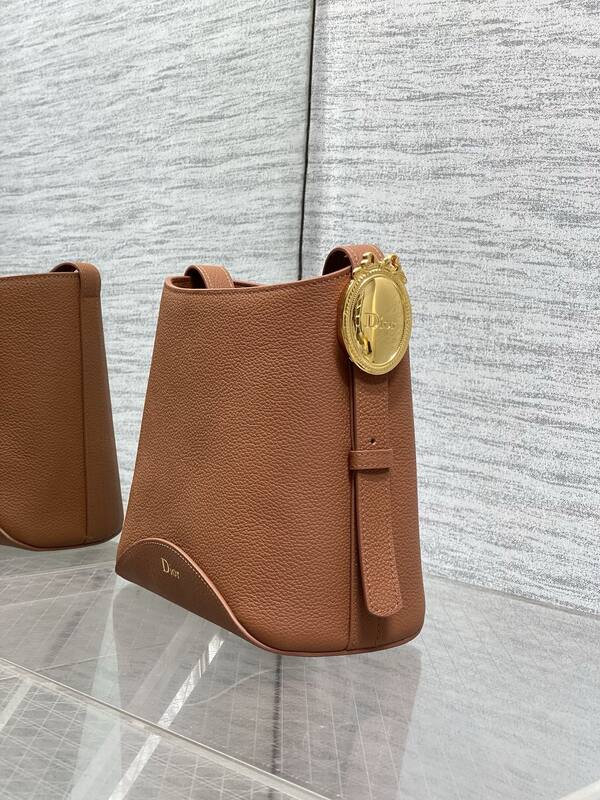 Dior Brown leather with Oblique canvas shoulder — AAA Quality Replica