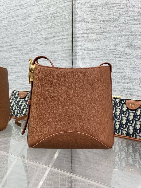 Dior Brown leather with Oblique canvas shoulder — AAA Quality Replica