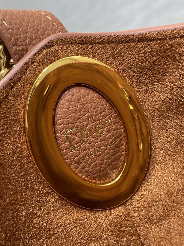 Dior Brown leather with Oblique canvas shoulder — AAA Quality Replica