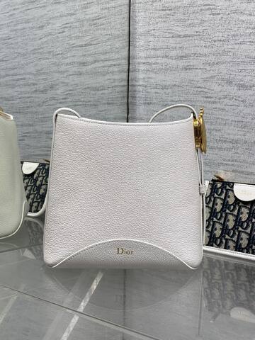 Dior White leather with blue Oblique pouch shoulder 1 1 Replica