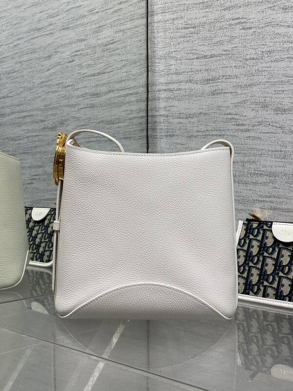 Dior White leather with blue Oblique pouch shoulder — 1:1 Replica
