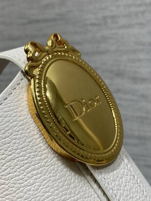 Dior White leather with blue Oblique pouch shoulder — 1:1 Replica