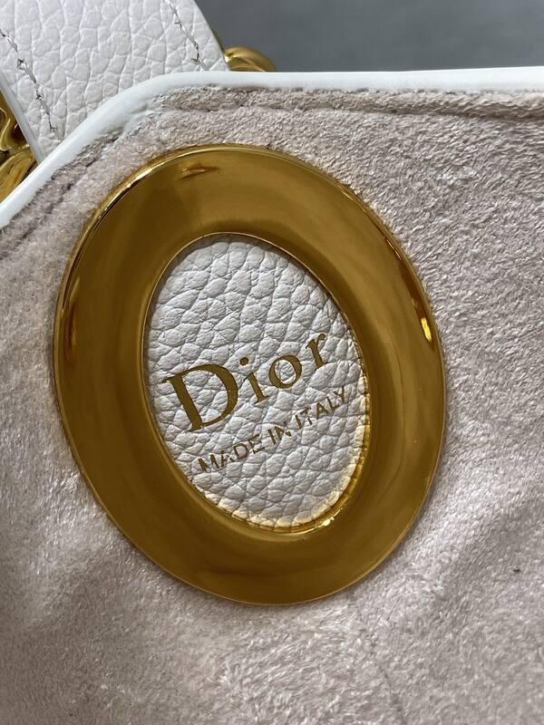 Dior White leather with blue Oblique pouch shoulder — 1:1 Replica