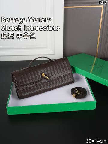 Bottega Veneta Clutch Intrecciato Brown Intrecciato leather 30 14cm clutch Premium Replica