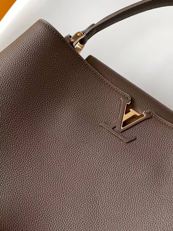 Louis Vuitton Capucines Souple Black Brown Taurillon leather 38x23x16cm work — 1:1 Replica