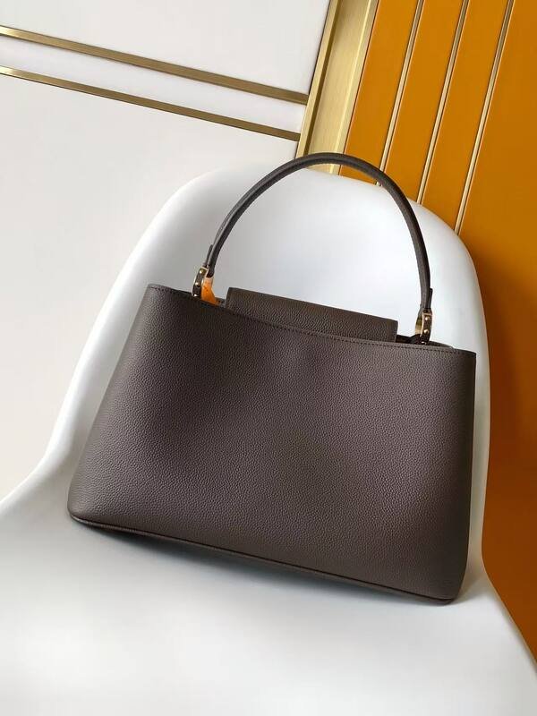 Louis Vuitton Capucines Souple Black Brown Taurillon leather 38x23x16cm work — 1:1 Replica