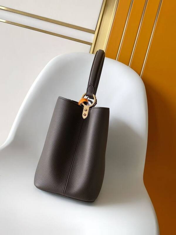 Louis Vuitton Capucines Souple Black Brown Taurillon leather 38x23x16cm work — 1:1 Replica