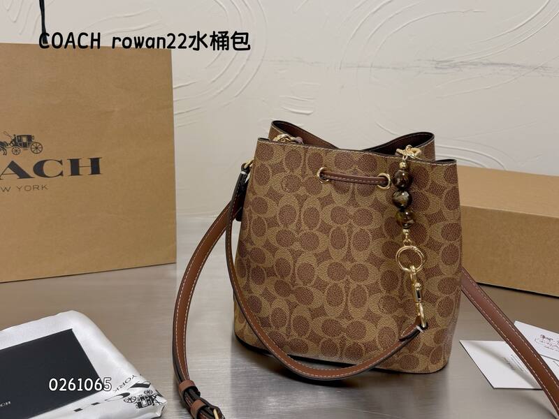 Coach Rowan Khaki Signature Coated Canvas with Brown Leather Trim crossbody — 1:1 Replica